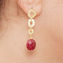 Emerald Gold Vermeil Textured Circle Drop Earrings, thumbnail 6 of 11