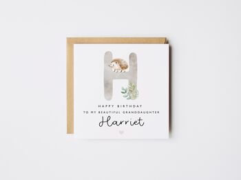 Personalised Animal Alphabet Initial Daughter Birthday Card *A Z Options, 7 of 10