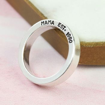 Personalised Bold Sterling Silver Band Ring, 2 of 4