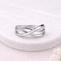 Sterling Silver Celtic Infinity Crossover Band Ring, thumbnail 8 of 8