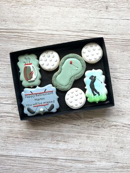Personalised Biscuit Gift Box For Golfers, 6 of 9