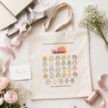 Teacher Gift Rainbow Tote Bag, 5 of 6
