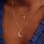 Textured Confetti Birthstone Crescent Moon Necklace, thumbnail 1 of 10