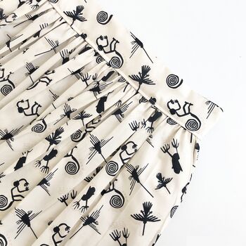 Line Drawing Printed Cotton Midi Skirt, 4 of 7