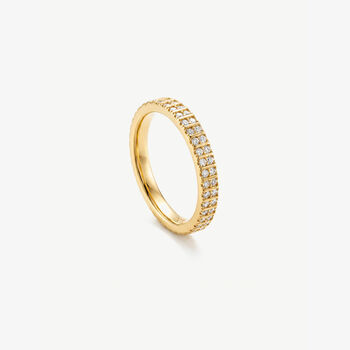 Stacking Ring Band With Cubic Zirconia In 18k Gold, 3 of 3
