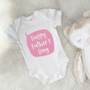 Happy Fathers Day Speech Bubble Baby Grow, 4 of 10