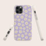 Retro Purple Flowers Biodegradable Phone Case, thumbnail 1 of 7