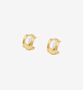 Enso Moonstone Huggie Hoop Earrings, thumbnail 1 of 5