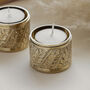 Gordes Hand Engraved Brass Tealight Holders, thumbnail 2 of 5