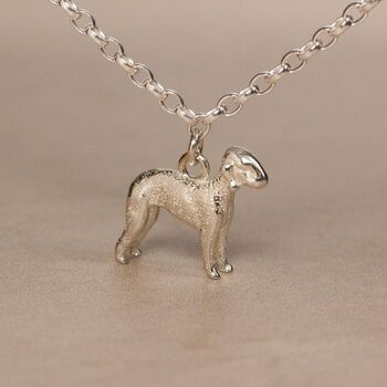 Personalised 3D Bedlington Terrier Silver Chain Bracelet, 2 of 10