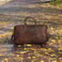 Stitched Detail Genuine Leather Holdall Vintage Look, thumbnail 2 of 12
