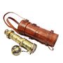 Brass Handheld Antique Finish Telescope And Leather Case, thumbnail 1 of 7