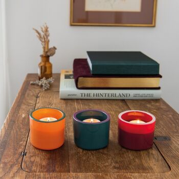 Reversible Candle And Tealight Holder Glass Three Colours, 7 of 12