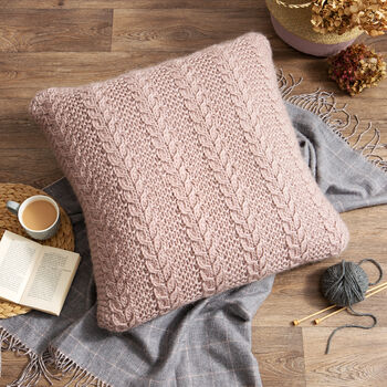 Giant Cable Cushion Knitting Kit, 2 of 9