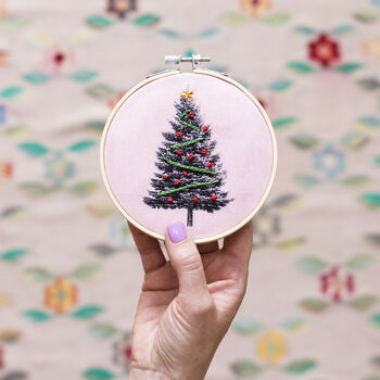 Christmas Tree Embroidery Hoop Kit, 3 of 9