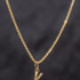 Mini Vintage Gold Hammered Initial Necklace For Men, thumbnail 11 of 12
