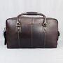 'Oxley' Men's Leather Weekend Holdall Bag In Chestnut, thumbnail 10 of 12