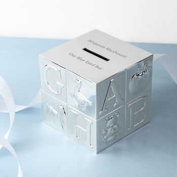 Personalised Silver Plated Alphabet Money Box, 2 of 5