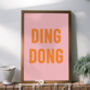 'Ding Dong' Colourful Quote Print, thumbnail 1 of 2