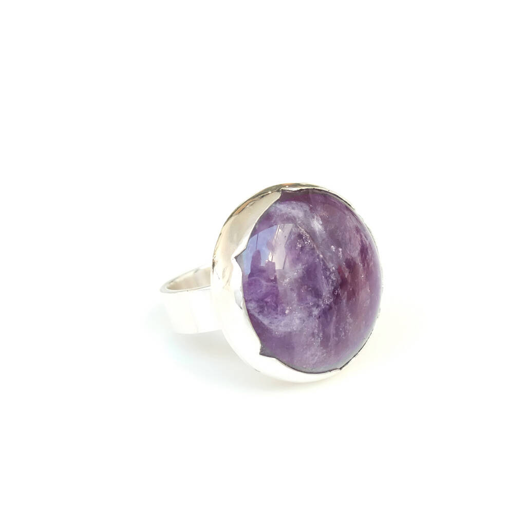Purple Amethyst Gemstone Ring Set In Sterling Silver, 1 of 4
