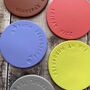 Hand Stamped Personalised Leather Coasters, thumbnail 3 of 6