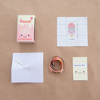 Kawaii Ice Lolly Mini Cross Stitch Kit, 4 of 9