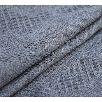 Grey Sofa Throw Blanket With Tassels Cotton Knitted, 5 of 6