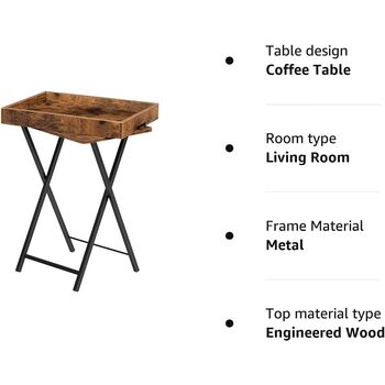 Folding Tray Table Side Table With Removable Tray, 6 of 8