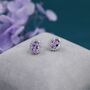 Genuine Amethyst Purple Crystal Stud Earrings, thumbnail 2 of 12