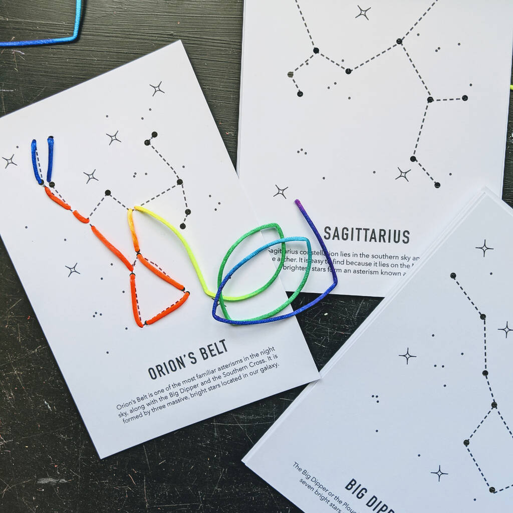 set of 12 constellation lacing cards by creative and contemporary
