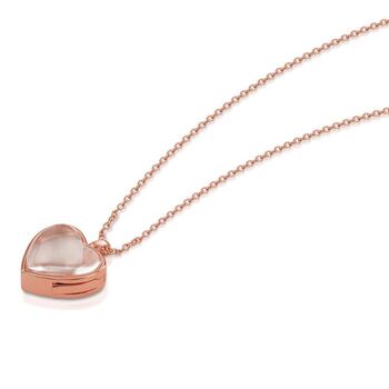 Floating Heart Memory Locket 18 K Rose Gold Plate, 2 of 9