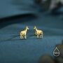 Sterling Silver Tiny Okapi Stud Earrings, thumbnail 7 of 12