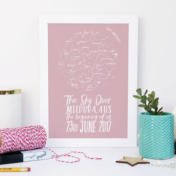 Personalised Star Map Print, 6 of 9