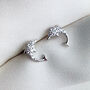 Sterling Silver Crystal Dolphin Stud Earrings, thumbnail 1 of 5