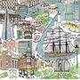 London Illustrated Map Print, thumbnail 4 of 5