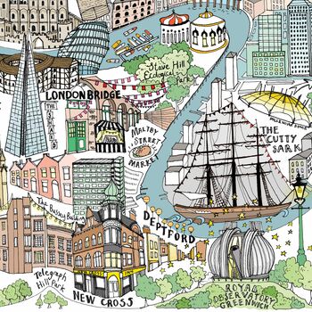 London Illustrated Map Print, 4 of 5