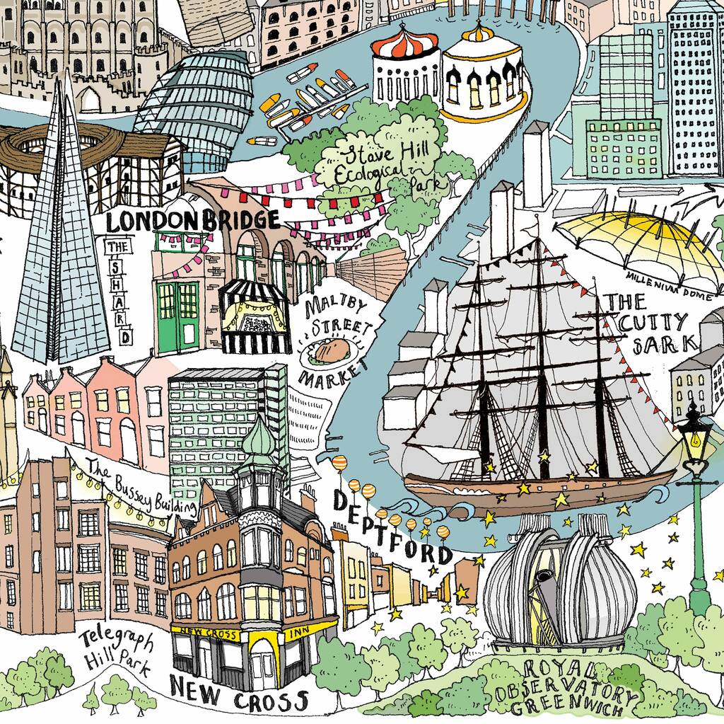 Map Of London Illustrated Map London Map Map Riset