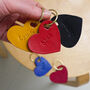 Leather Anniversary Personalised Heart Keyring, thumbnail 1 of 8