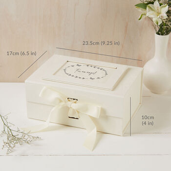 'For An Angel' Ivory Card Memory Box With Ribbon, 2 of 2