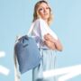 Personalised Cotton Denim Drawstring Bag Backpack, thumbnail 1 of 10