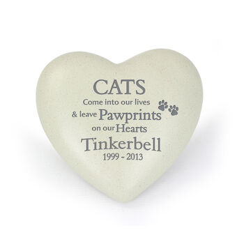 Personalised Cat Pawprints Heart Memorial, 2 of 5