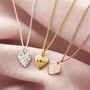 Personalised Textured Heart Charm Necklace, thumbnail 2 of 10