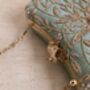 Handcrafted Mint Green Silk Clutch Bag, thumbnail 8 of 8