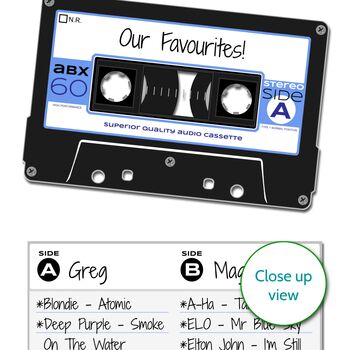 Personalised Cassette Mixtape Print Music Lover Gift, 2 of 7