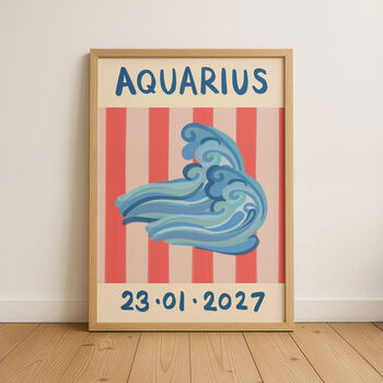 Horoscope Kids Personalised Birthday Art Print, 10 of 12
