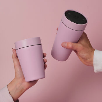 Circular And Co Travel Mug Made From Recycled Stainless Steel 12oz Dusk Pink, 4 of 8
