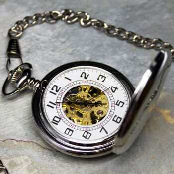 Personalised Silver Plated Heritage Pocket Watch, 3 of 7
