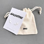 Galentine Silver Heart Stud Earrings, thumbnail 2 of 2