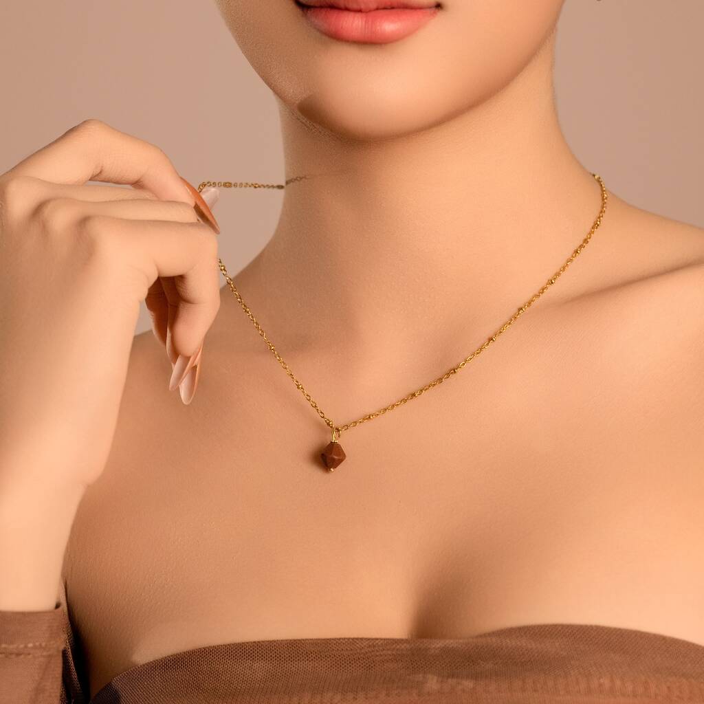 Aurora Rhombus Ocean Agate Necklace, 1 of 12