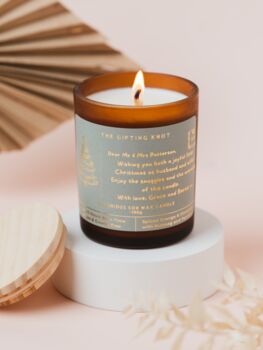 Personalised Christmas Candle – Postcard Style Foil Label Gift – Festive Soy Wax Candle, 4 of 6